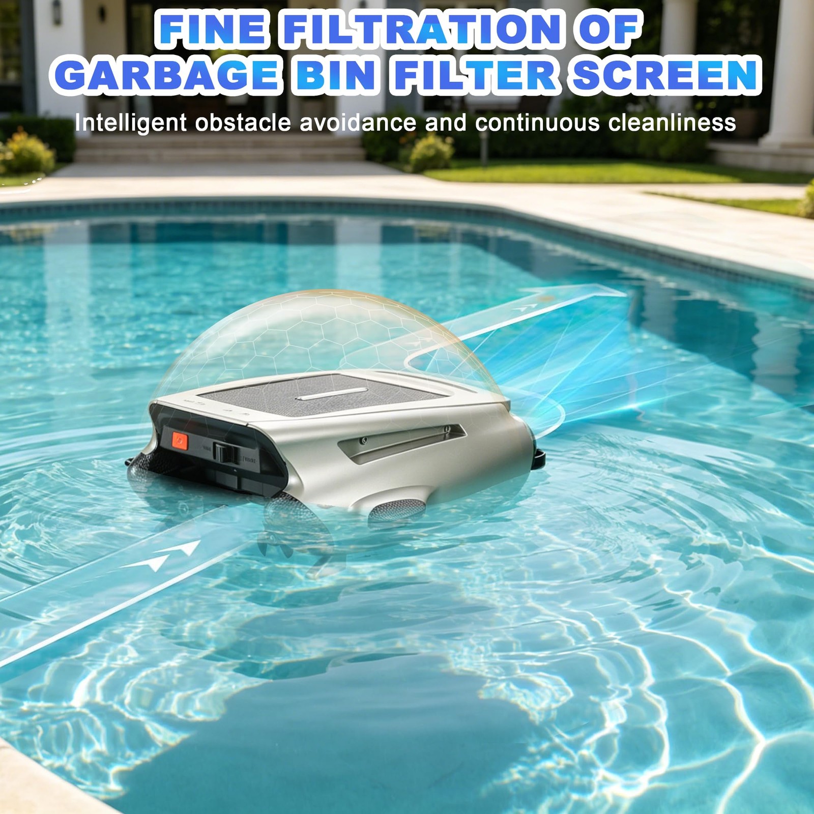 Uoark Solar Powered Robotic Pool Skimmer, Automatic Pool Surface Cleaner Robo…