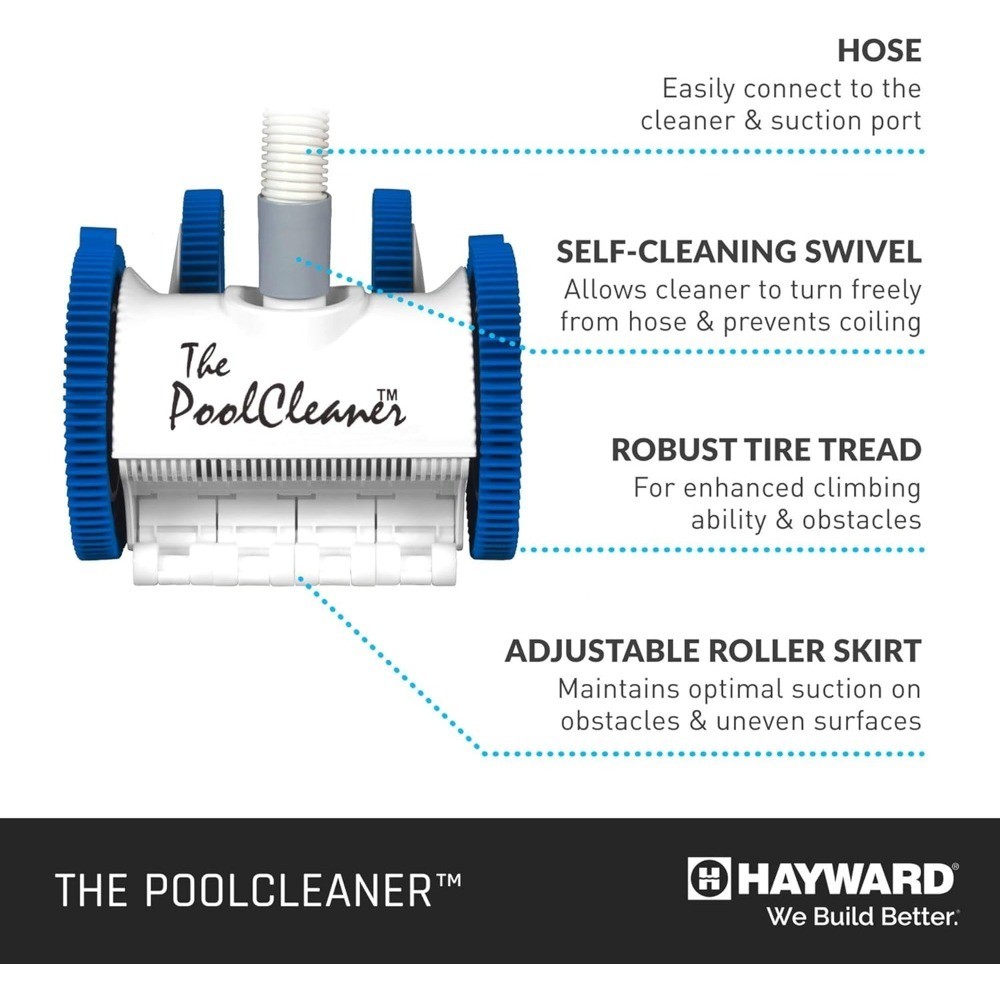 Automatic Suction Pool Cleaner Vacuum for In-Ground Pools 4 Wheel Robotic