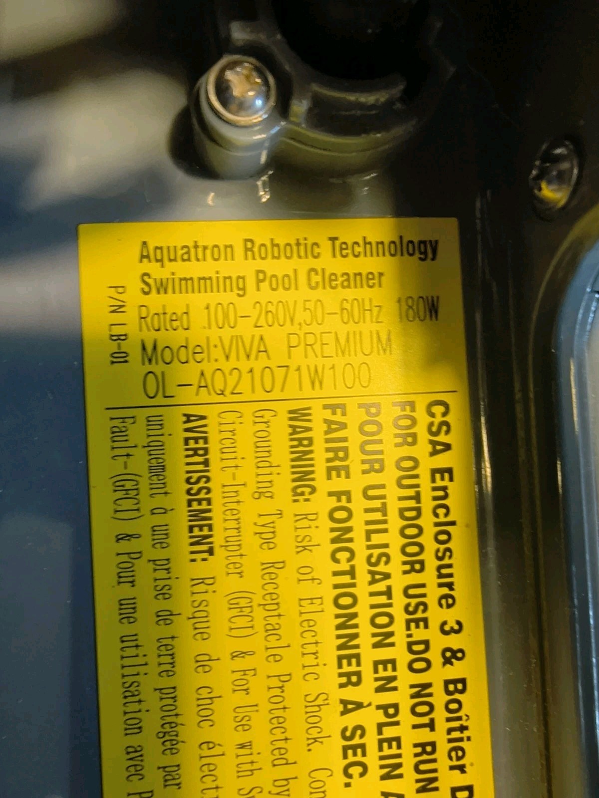 AQUABOT S.P POWER SUPPLY AS2722820-SP Control (SPS 500) VIVA PREMIUM