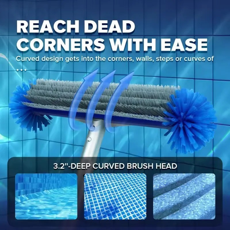 Swimming Pool Brush Head Corner Cleaning Semi Spherical Bristles Tile Scrubber