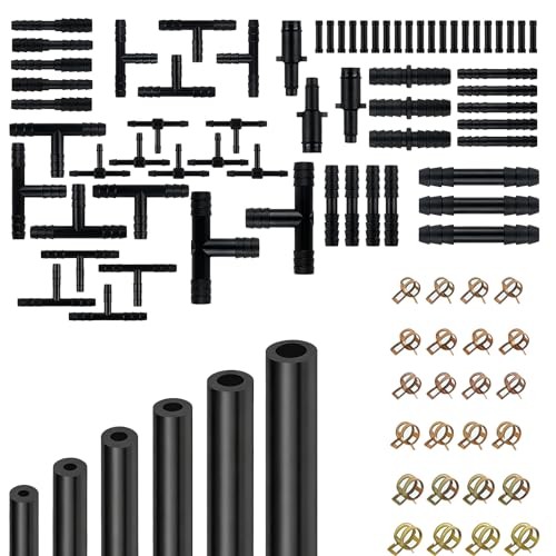 6PCS 5Ft Silicone Vacuum Hose Automotive Set,Vacuum Lines Automotive Kit Black