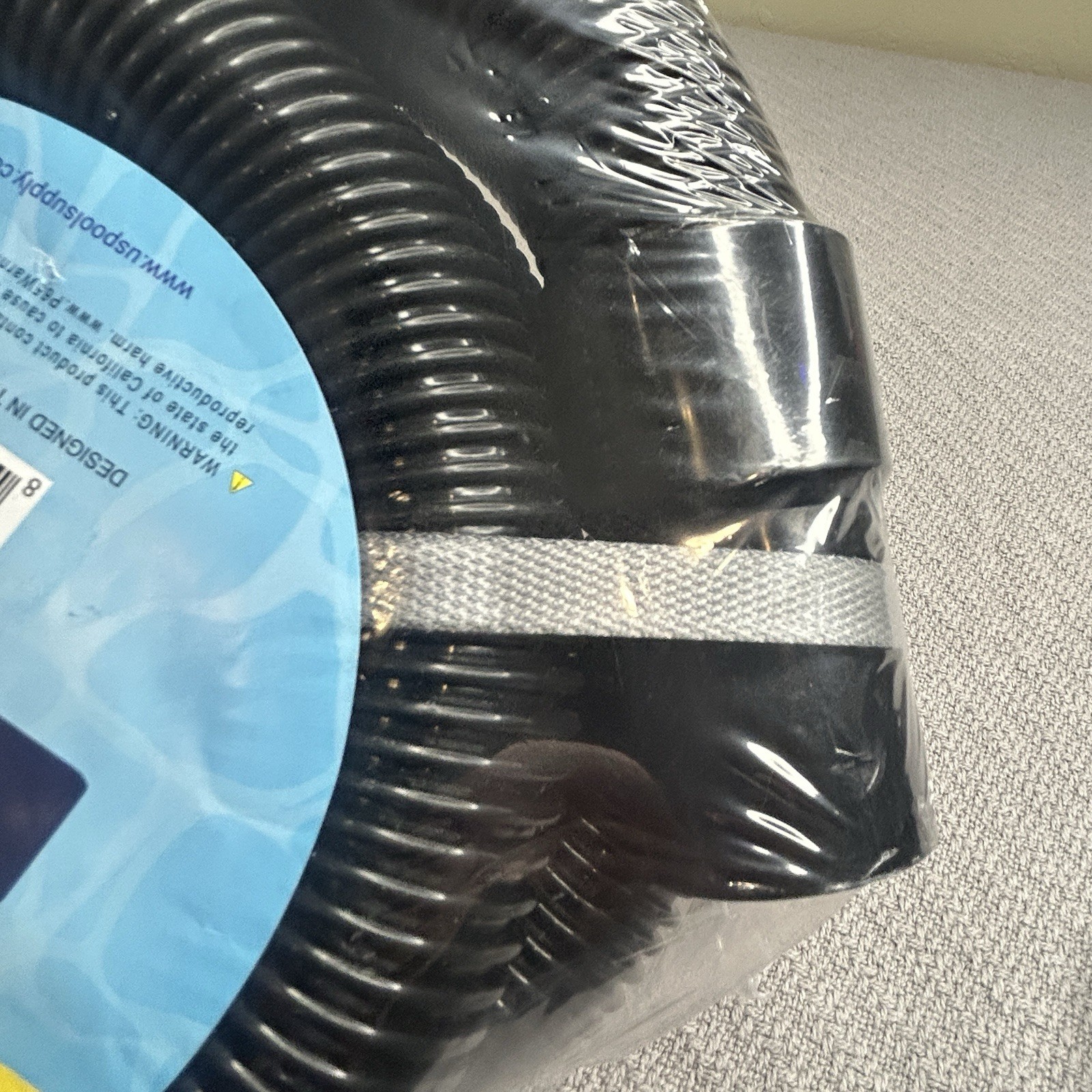 US Pool Supply 1.5in x 8ft Premium Heavy Duty Black Pool Filter Hose 2 Cuffs NEW