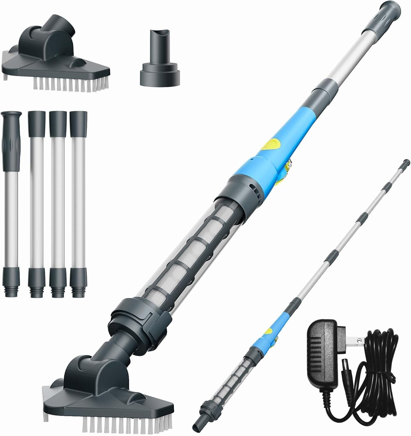 7.5 ft Adjustable Cordless Vacuum for Quick and Easy Pool & Hot Tub Cleaning
