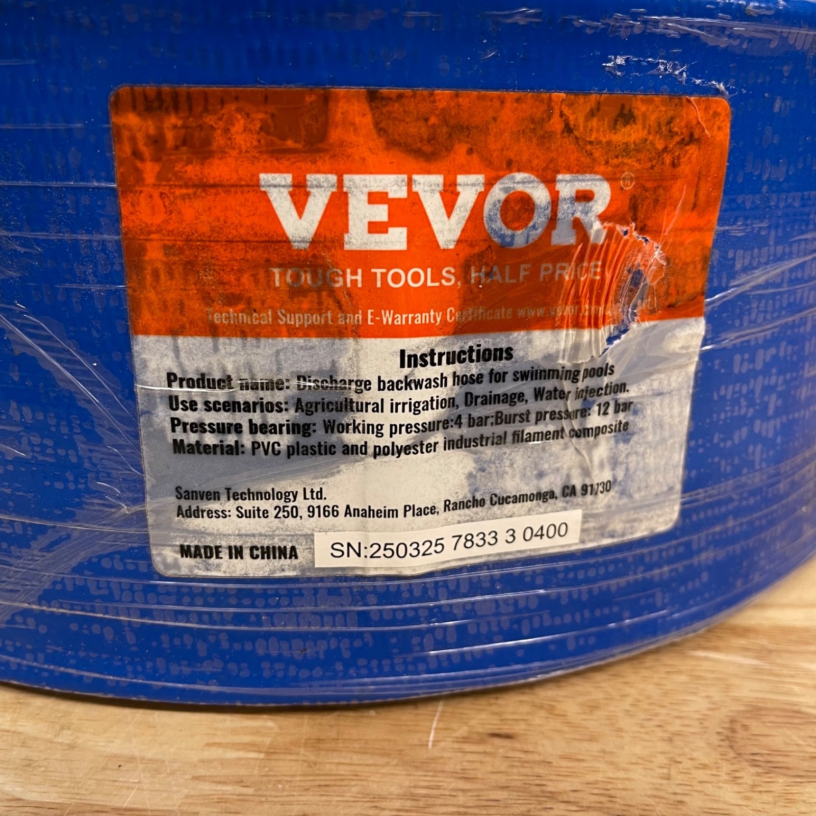 VEVOR Discharge Hose PVC Lay Flat Hose Backwash Drain Hose