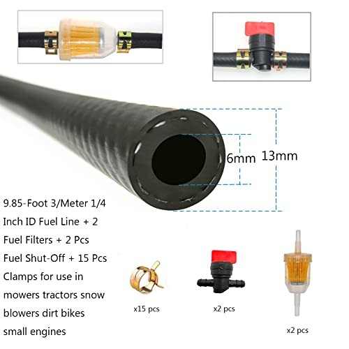 1/4 Fuel Line 1/4 Inch Fuel Hose 10FT 6MM 4AN NBR Fuel Line For Small Engines
