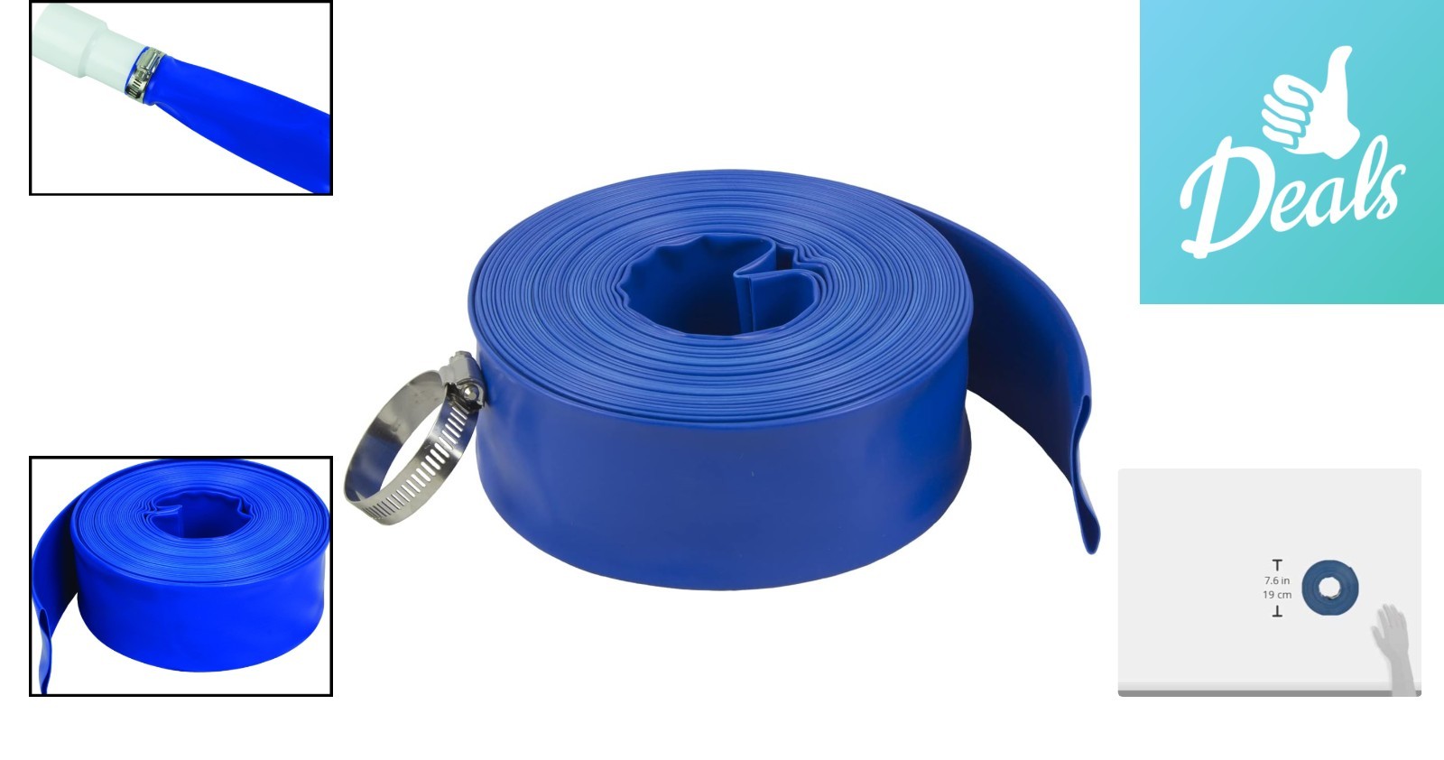 Essential Heavy-Duty Backwash Hose, 1 1/2-Inch x 50-Feet for Ultimate Pool Care