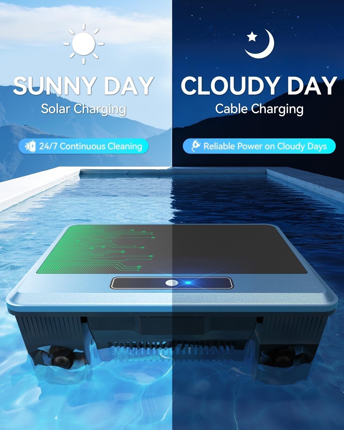 2026 Upgraded F1T Solar Powered Robotic Pool Skimmer Surface Cleaner with APP…