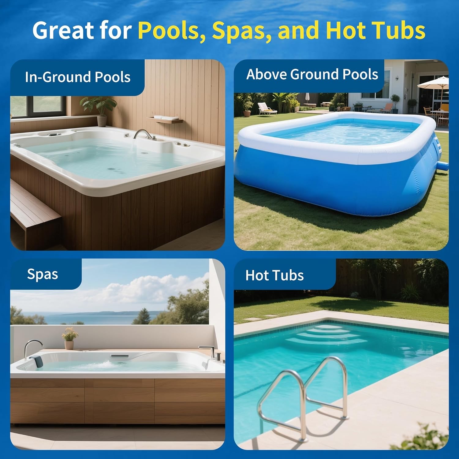 Cordless Powered Handheld Pool Vacuum, Rechargeable Pool Cleaner 90 Mins Runtime