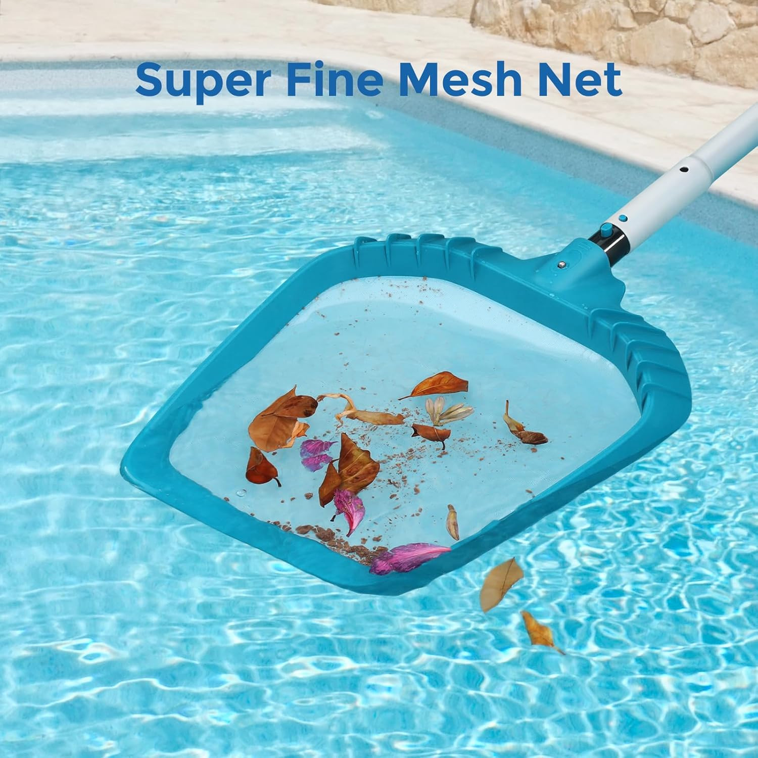 Heavy Duty 20.4&Prime; Pool Skimmer Net, Fine Mesh Leaf Cleaner