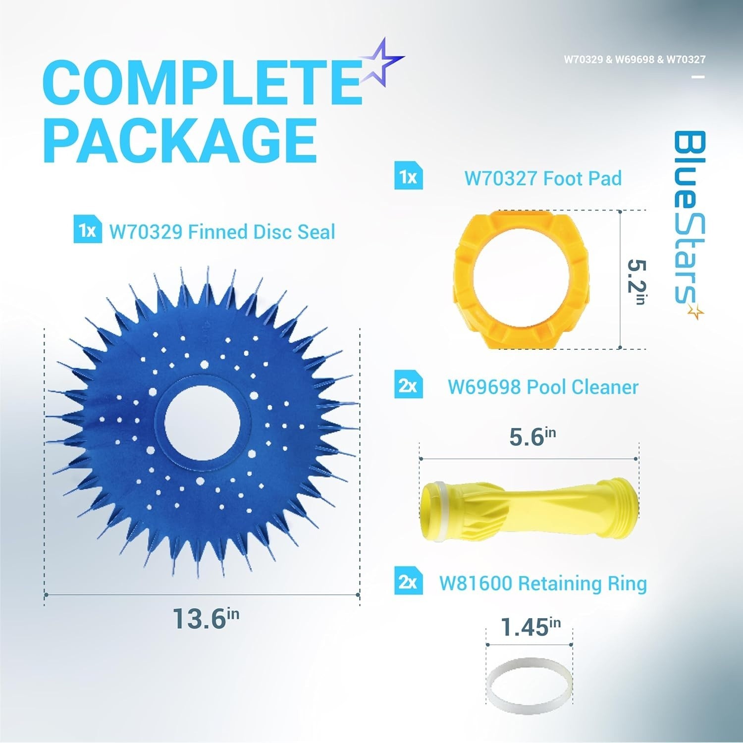 Pool Cleaner For Zodiac Baracuda G2 G3 G4, W70329 Finned Disc, W69698 Diaphragm