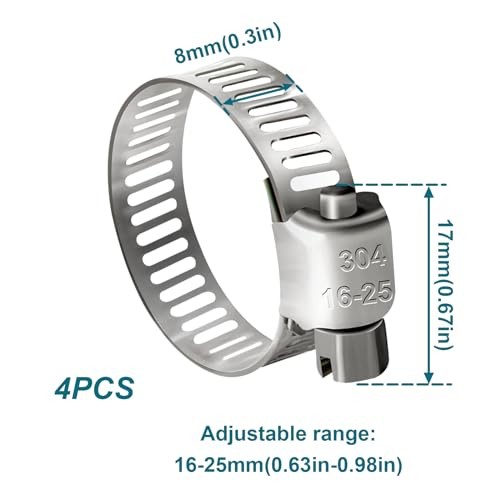 Fuel Line Hose 1/2 Inch ID, 300 psi 5FT Fuel Hose, with 4 Clamps | 300 psi,