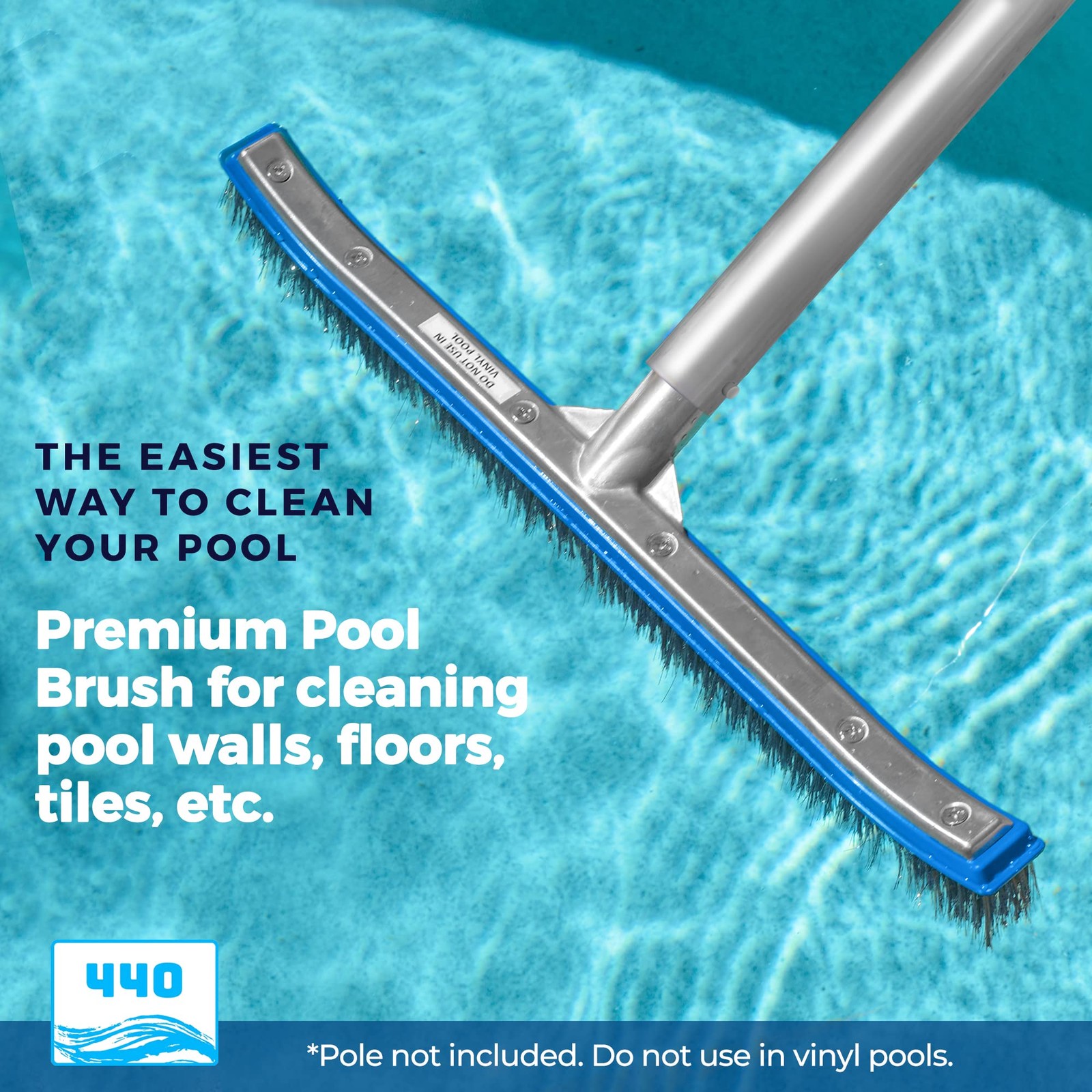 18 Inch Stainless Steel Pool Cleaning Brush for Concrete and Plaster Pools