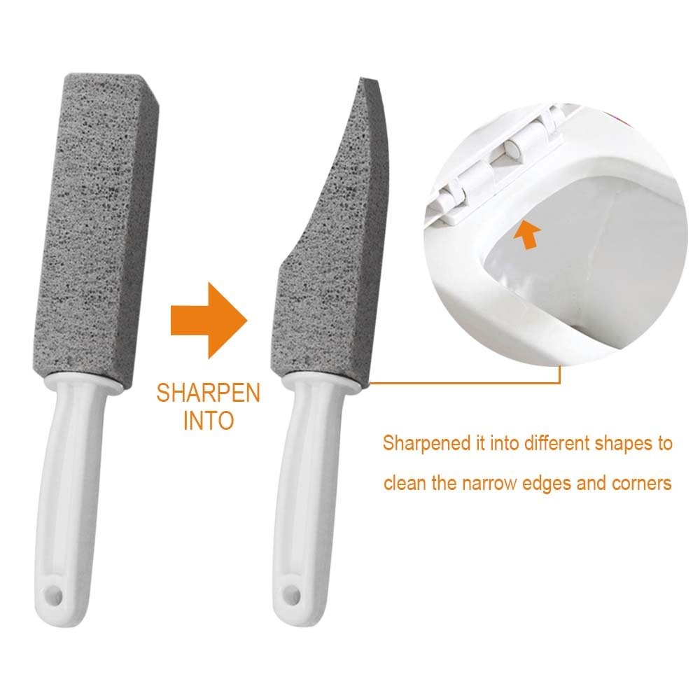4 Pack Toilet Pumice Stone with Handle, Pumice Stone Toilet Bowl Cleaner Pumice