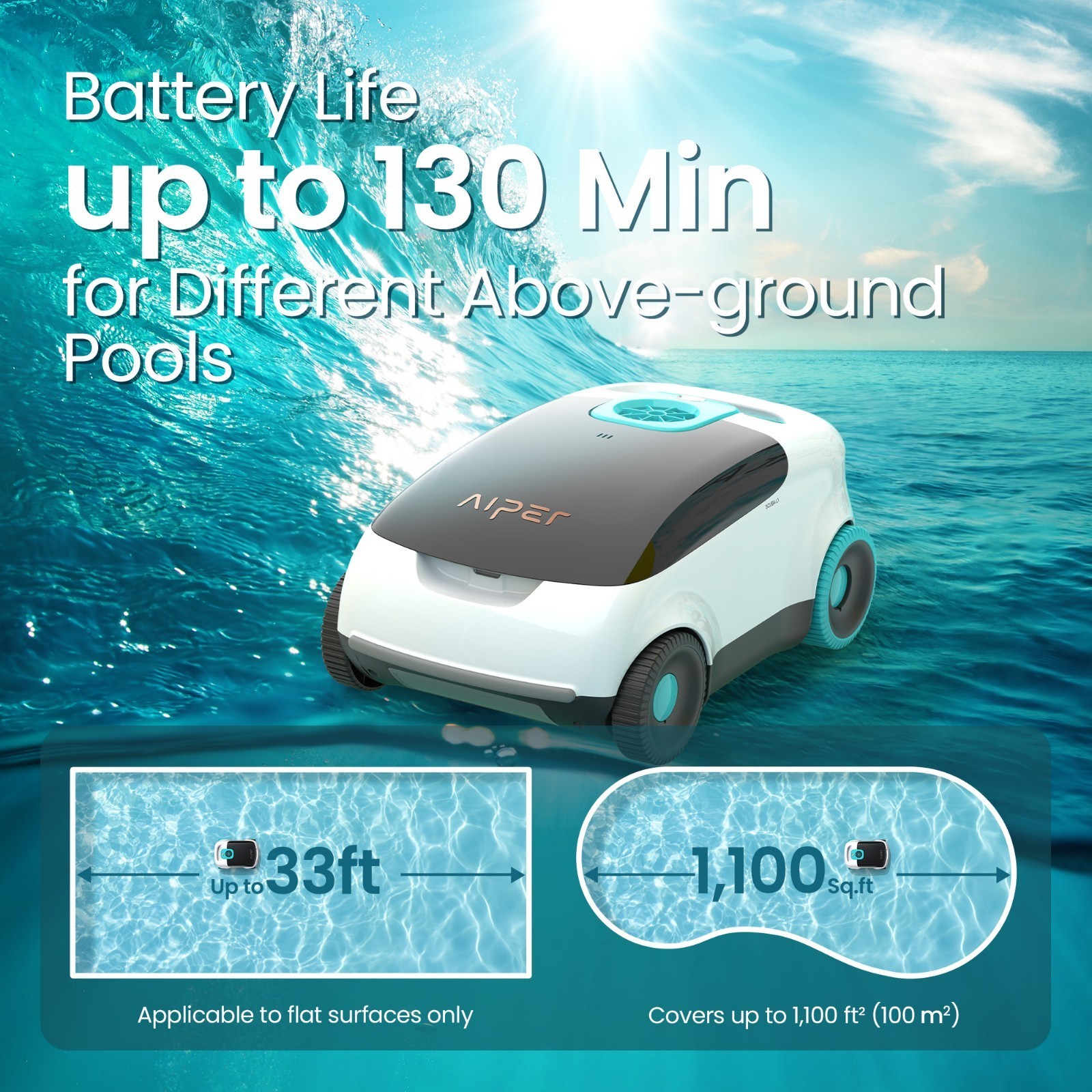 AIPER Scuba L1 Pool Cleaner Robot for Above Ground Smart Parking Pool Vacuum
