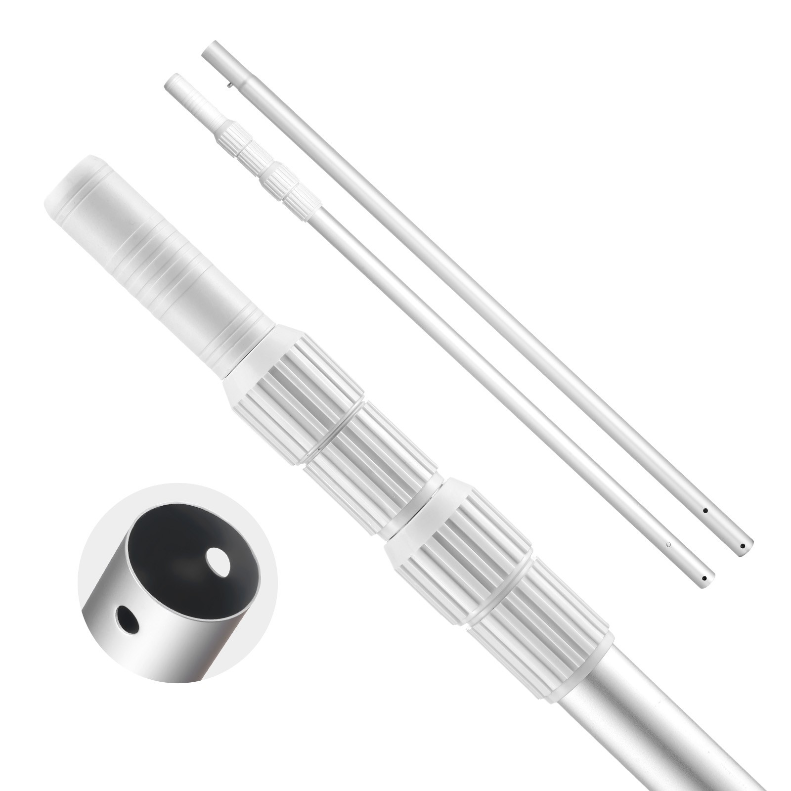 Uimoso Telescopic Aluminum Pool Pole, Adjustable Length 3.4 to 12 ft,Twist Lock