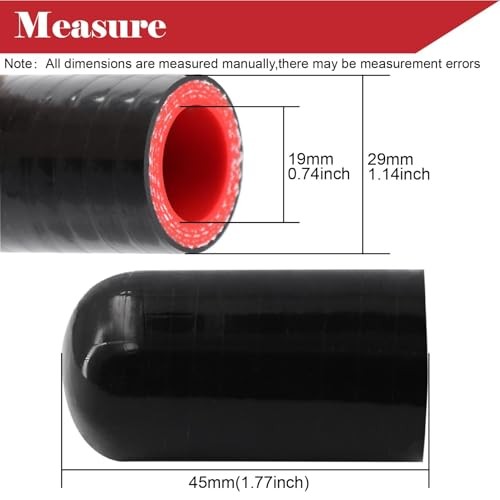 Silicone Coolant Cap Vacuum Hose Plug with Clamp,High Temperature 3/4&Prime;(19mm)