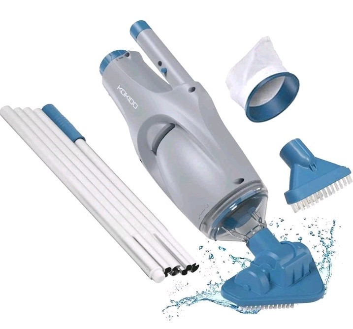 KOKIDO XTROVAC 110 Cordless Handheld Pool Vacuum with Dual Brushes