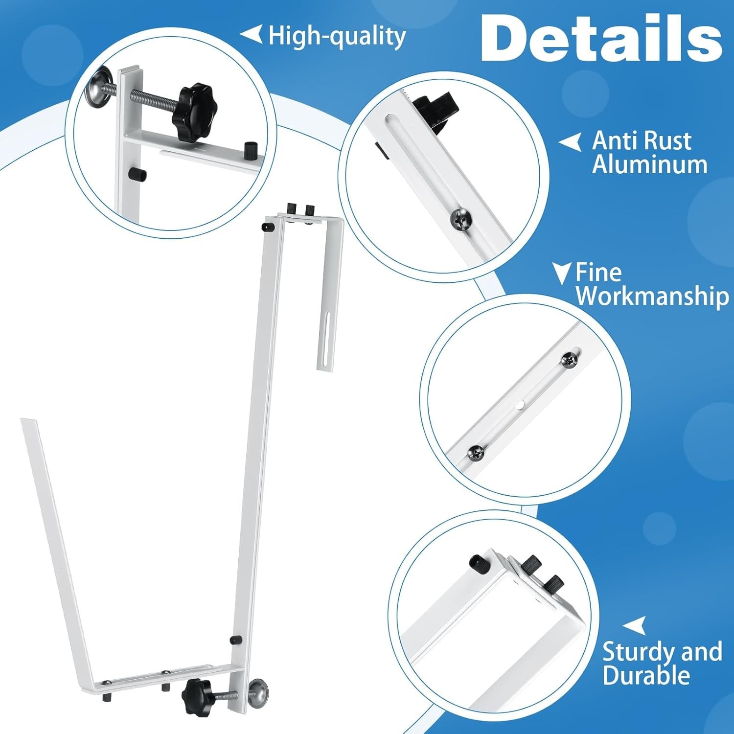 8 Pcs Solar Cover Holder for Above Ground Pool Adj. Solar Holder Storage Hooks