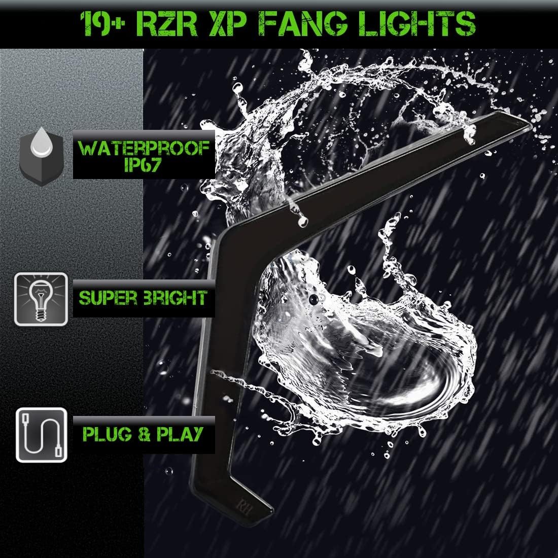 SLK Lights RZR XP Smoked Fang Lights Center Tail Light