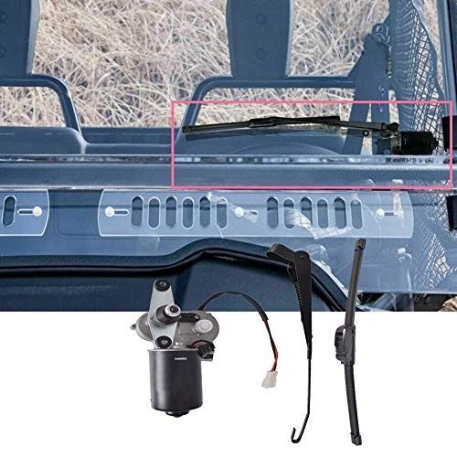 12V Electric Windshield Wiper Motor Kit Replacement for Polaris RZR, Clear,