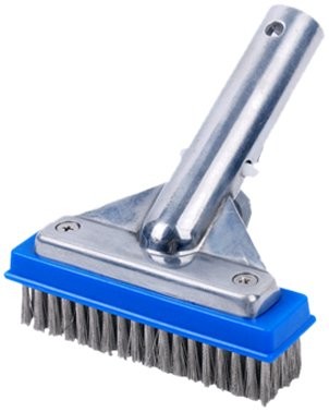 5&Prime; Pool Brush with 5&Prime; Aluminum Back and Handle- Stainless Steel Bristles – Bl…