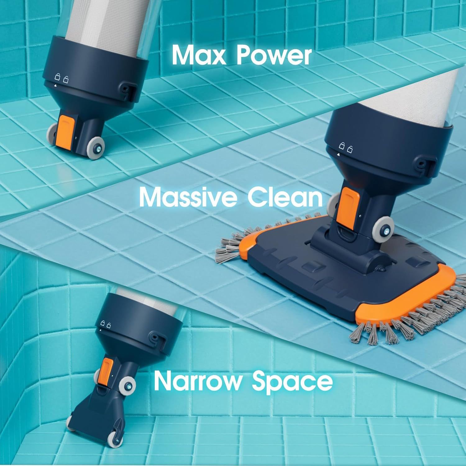Cordless Pool Vacuum-25 Micron Fluff Ultra Fine Filter, 98Inch,True Powerful Suc