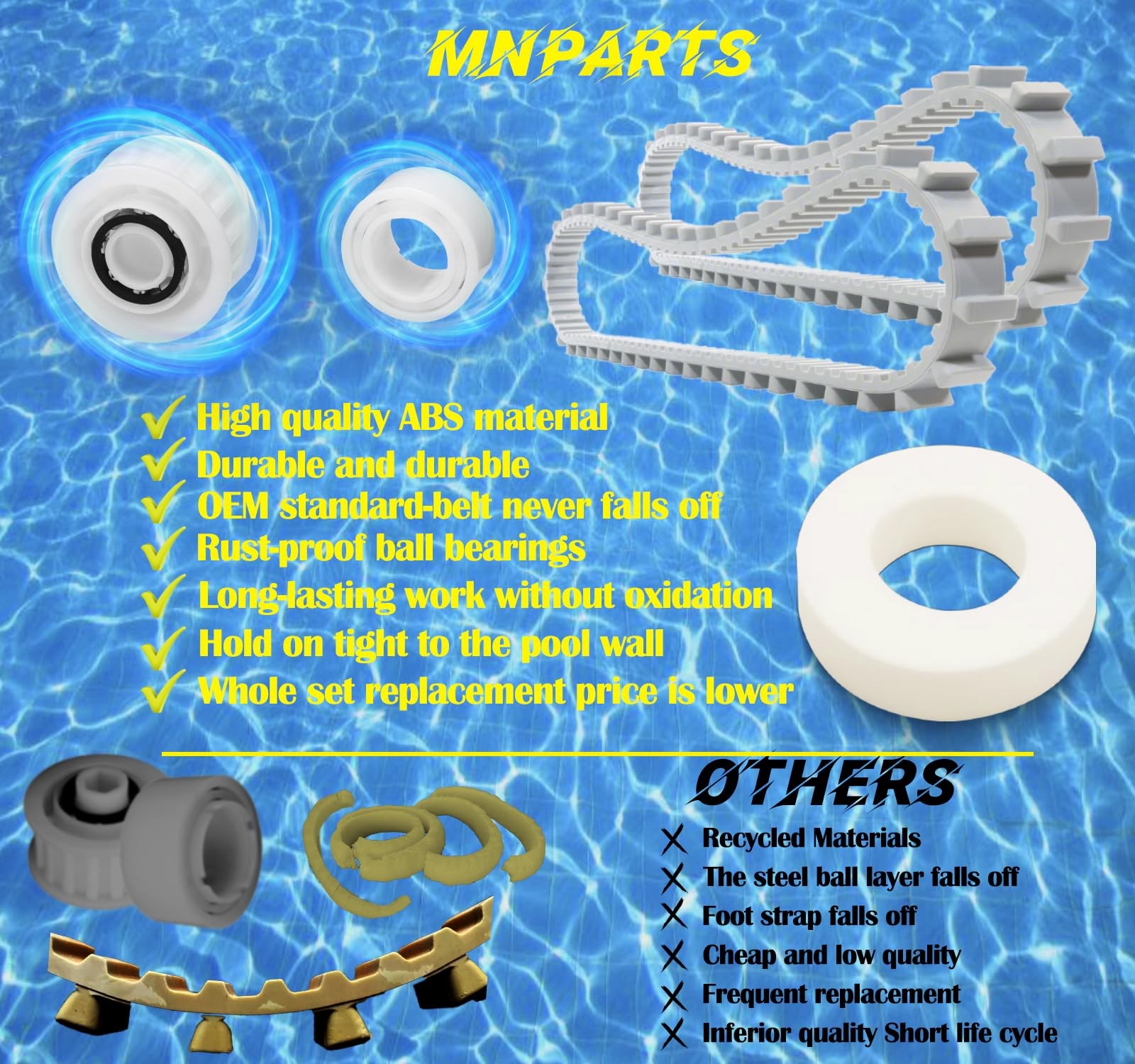 Replacement Parts for Dolphin Pool Robot Timing Track, Climbing Ring, Wheels,