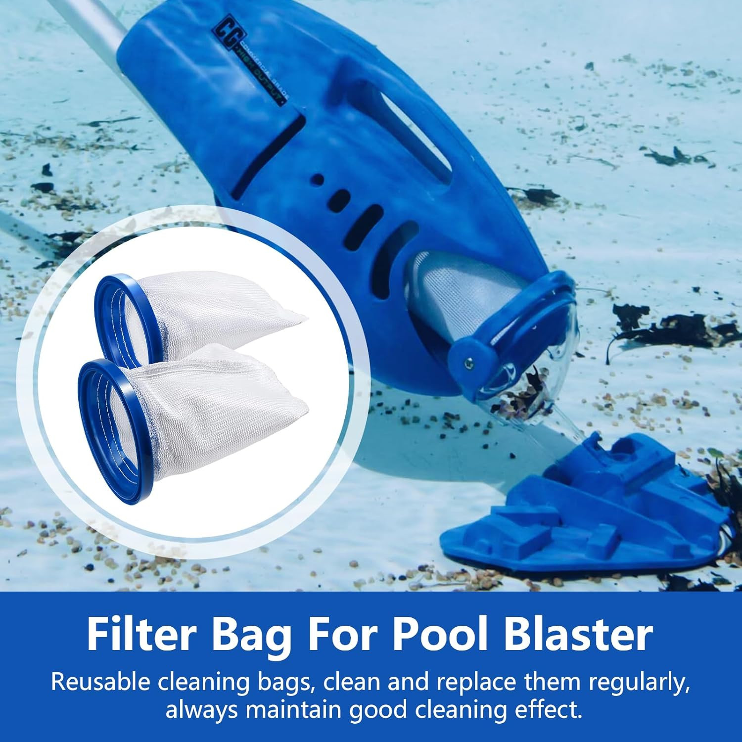 2-Pack Pool Vacuum Cleaner Reusable Filter Bag for Pool Blaster Water Tech Max &