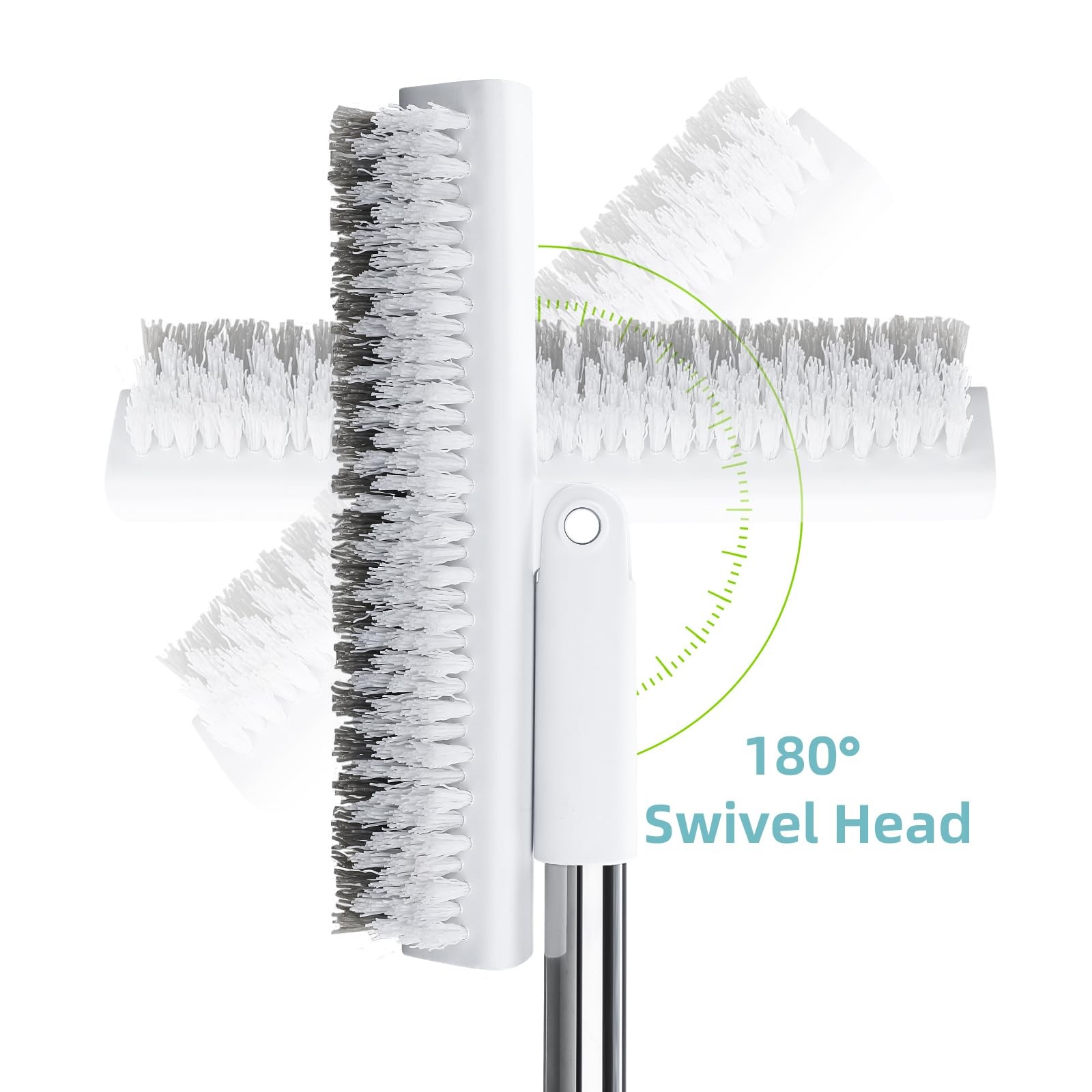 « 55 » Floor Scrub Brush with DualSided Bristles for Tile, Grout, and Shower