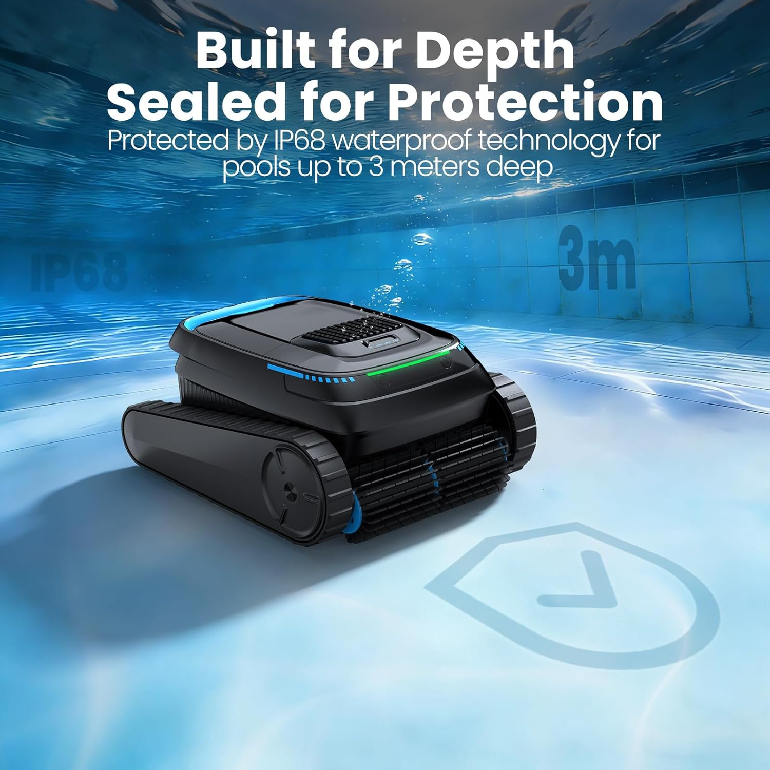 Robotic Pool Vacuum PC10, Cordless Pool Cleaner Robot for Inground & above Groun