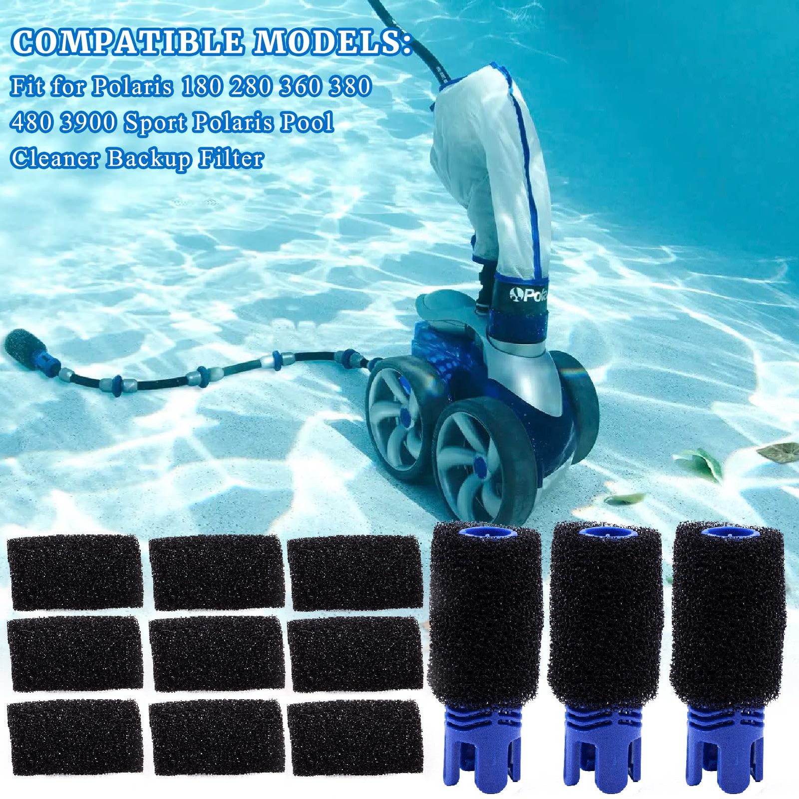 gtpartes Pool Cleaner Sweep Hose Tail Scrubber and Prefilter Sponge Kit Fit f…