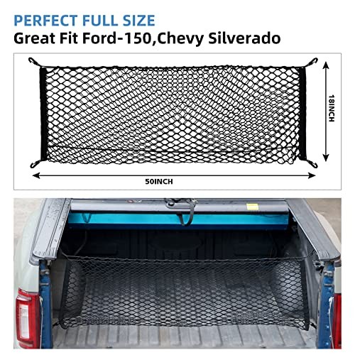 Truck Bed Cargo Net 50&Prime;x18&Prime; for Pickup – Durable Storage Organizer