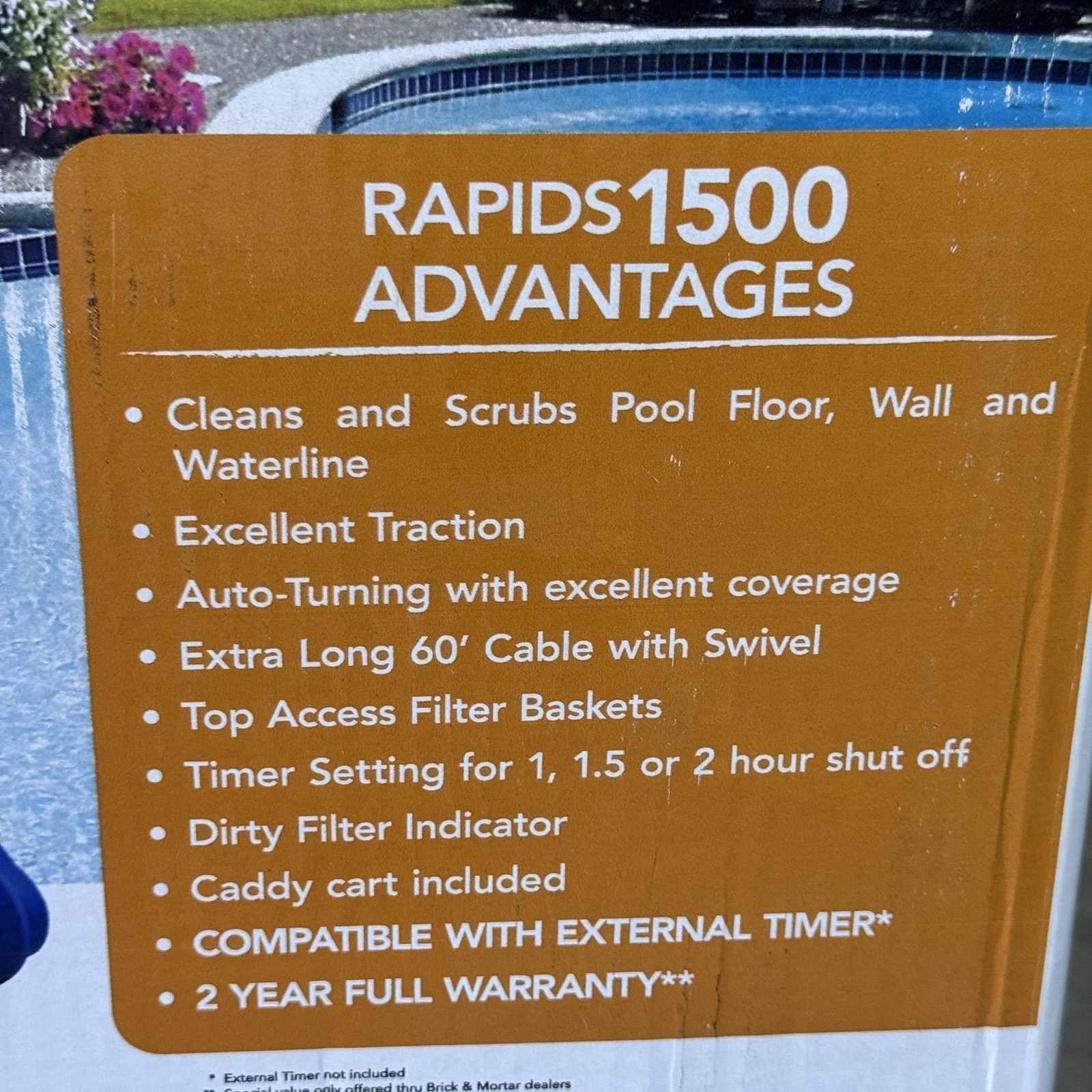 Aquabot Rapids 1500 Automatic Robotic Pool Cleaner w/ Caddy & Swivel Cable