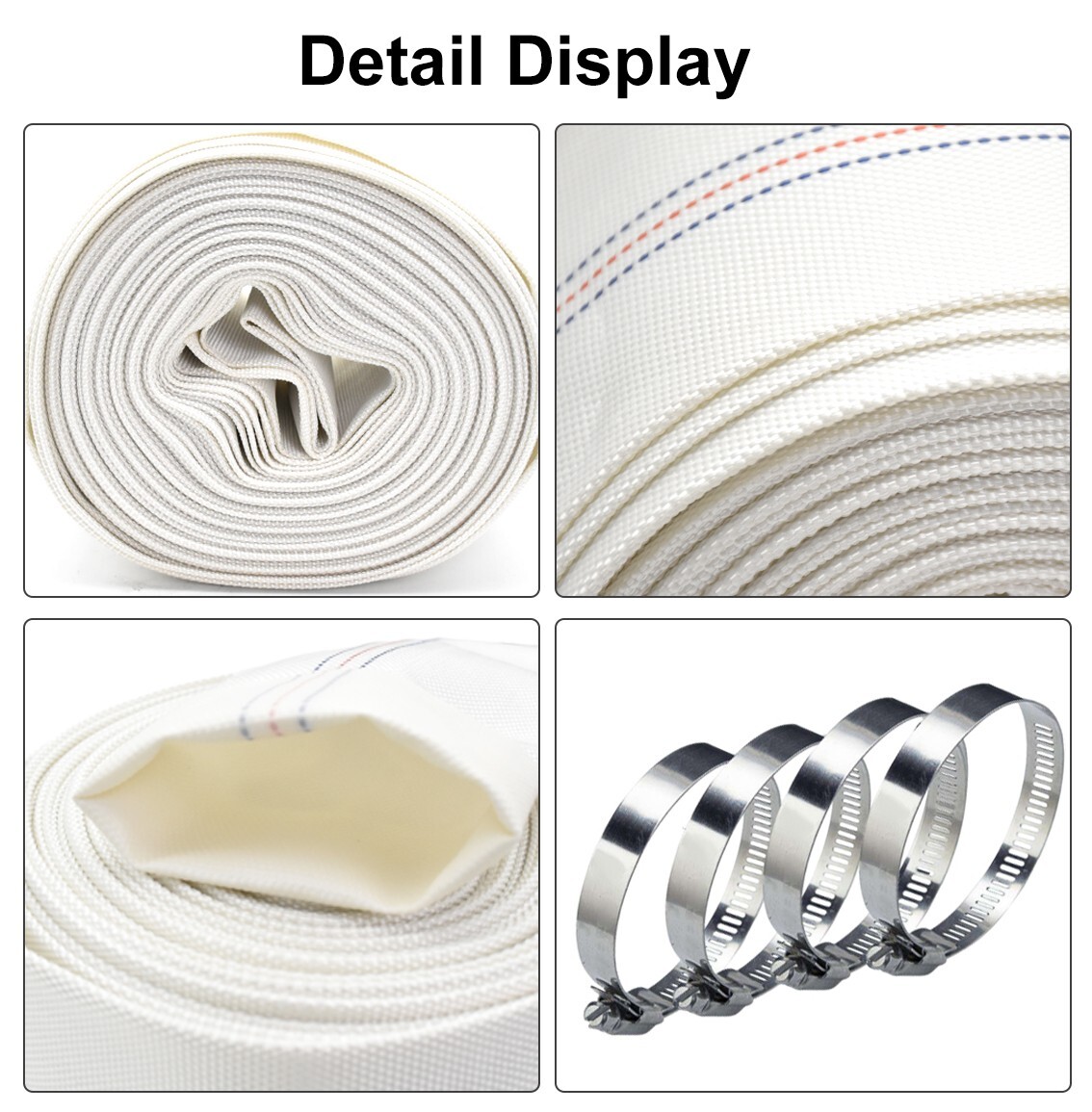 3&Prime; Agricultural Grade PVC Lay Flat Discharge Hose 100&prime; Backwash Drain Hose