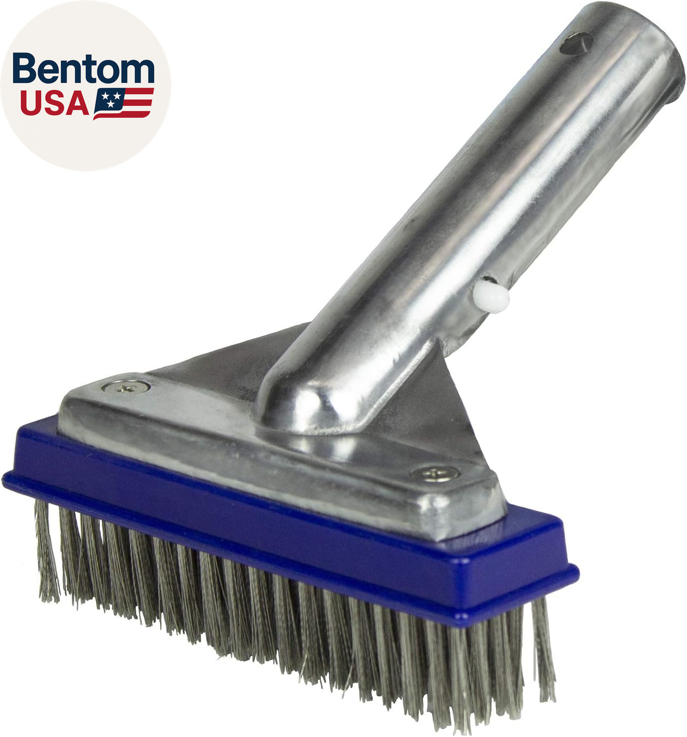 5-Inch Stainless Steel Pool Algae Detail Brush, Heavy-Duty Aluminum Back, for Gu