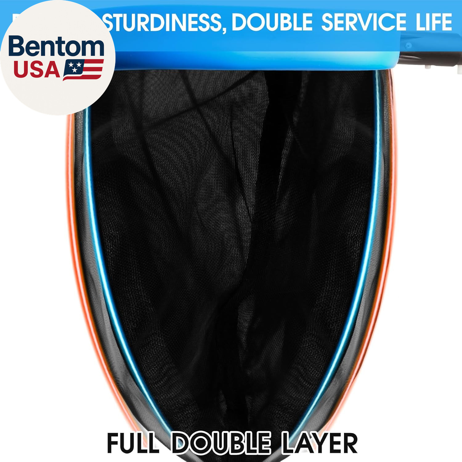 Upgraded Full Double Layer Pool Net Rake,17.5 » – Outer Heavy Duty Self-Repair N
