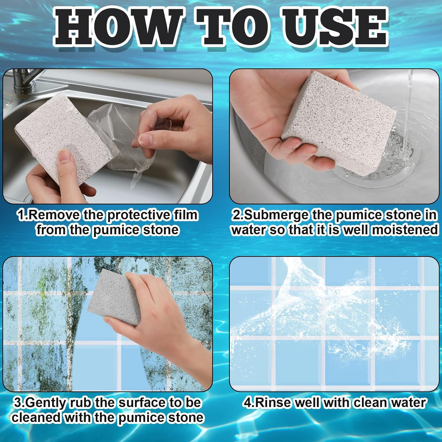 6PCS Swimming Pool Pumice Stone for Cleaning Tiles,Stone Cleaning Block,Scour St