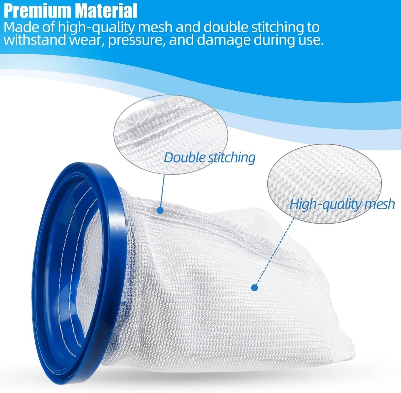 2-Pack Pool Vacuum Cleaner Reusable Filter Bag for Pool Blaster Water Tech Max &