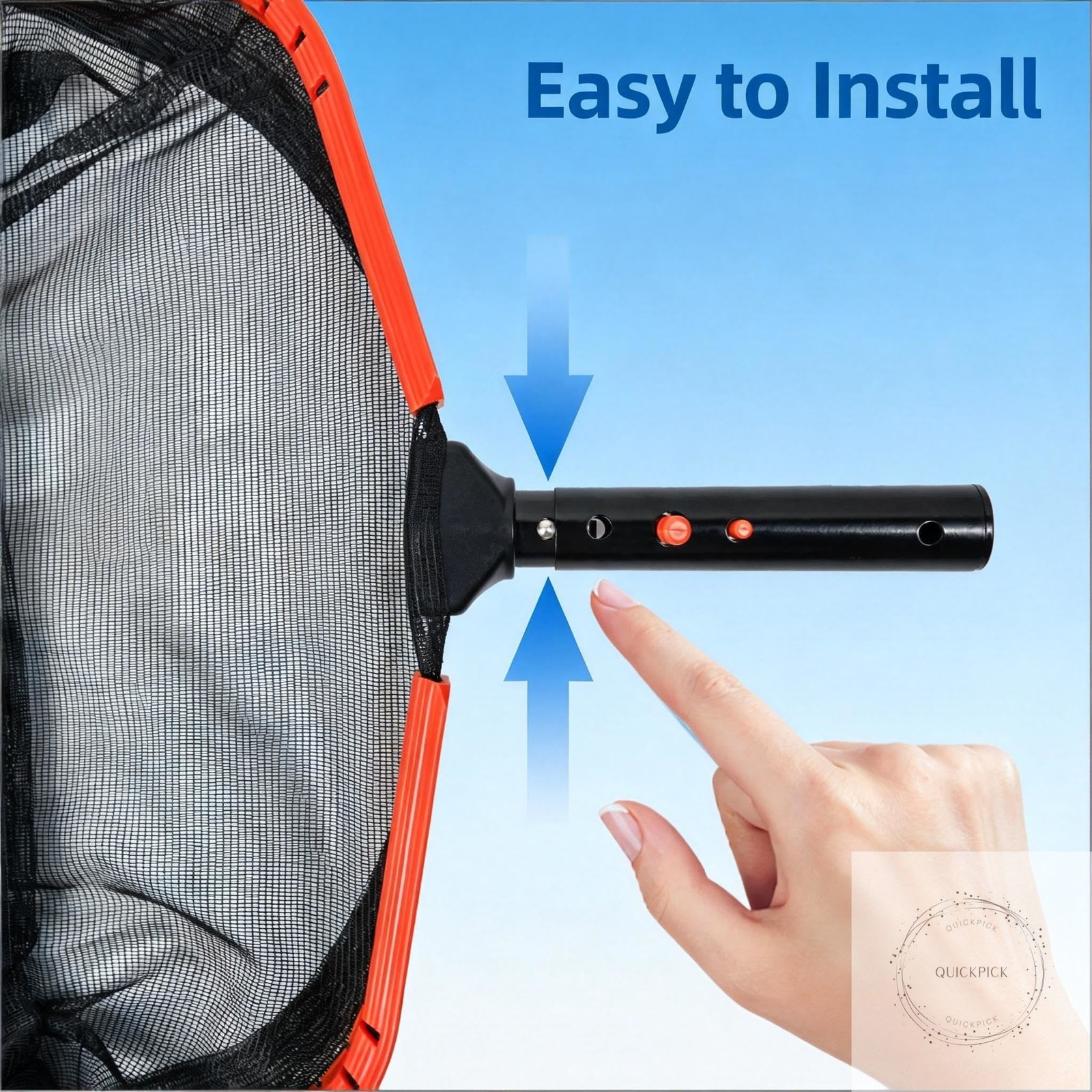 17.5&Prime; Pool Net, Pool Skimmer Net with Double-Layer Netting Bag, Aluminum Frame