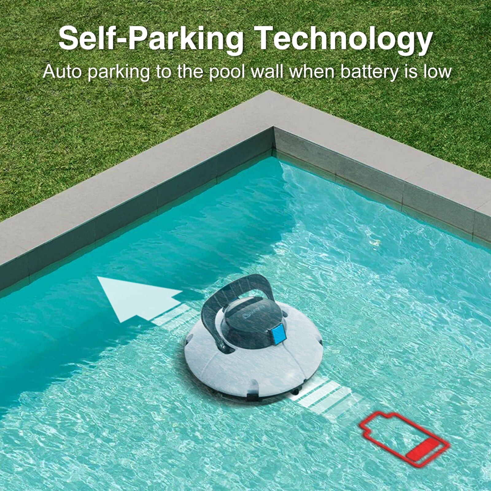 Winny Pool Cleaner HJ1102-WM Automatic Pool Vacuum with Dual Powerful Suction