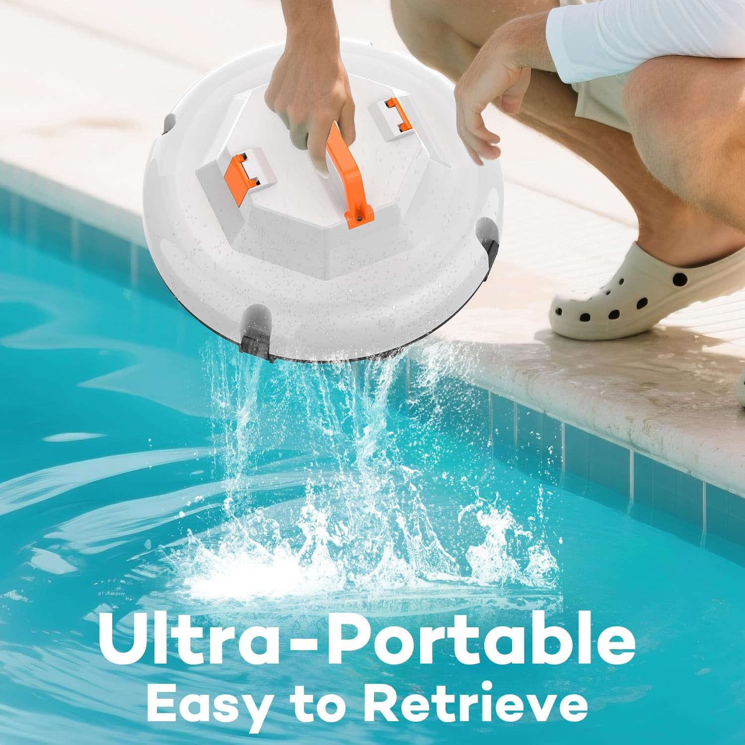 Robot Pool Vacuum for above Ground Pool, Cordless Robotic Pool Cleaner Dual Moto