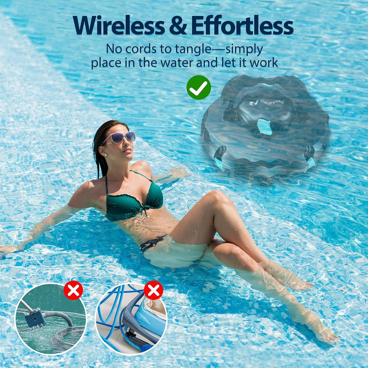 Automatic Pool Vacuum with Powerful Suction – Ideal for Pools Up to 1200 Sq.Ft