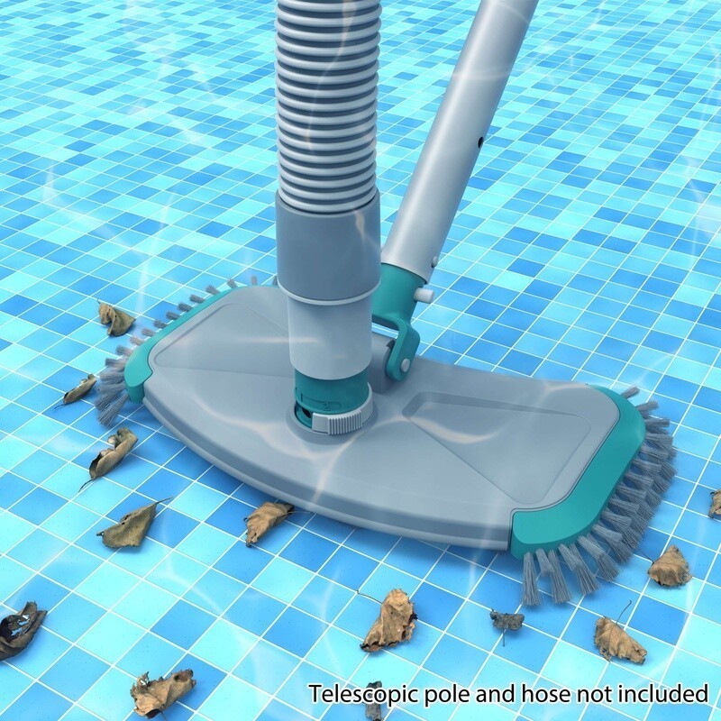 14in Pool Vacuum Head W/ Air Valve Blue Bristles Above Ground & In Ground Pools