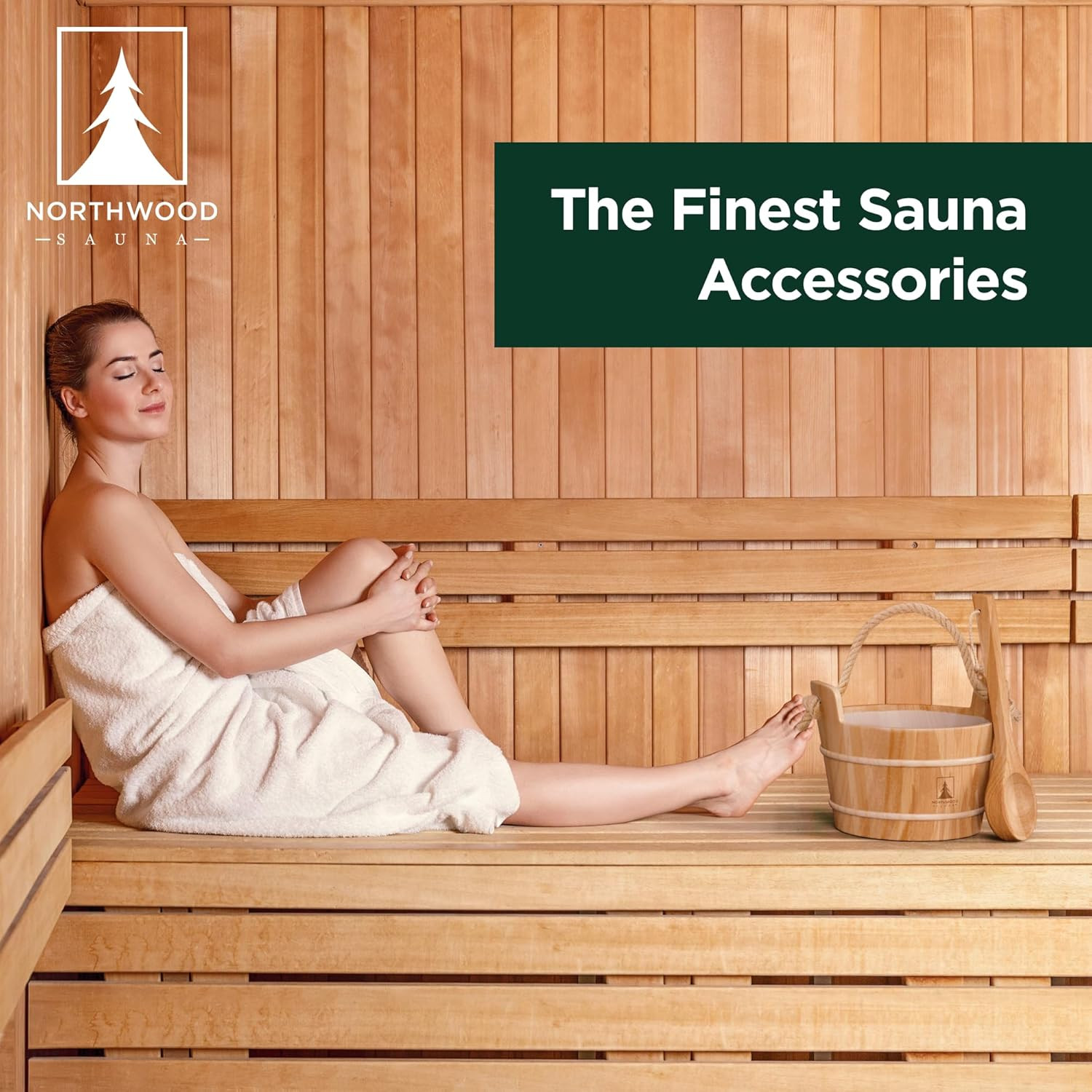 Handmade Canadian Cedar Sauna Bucket & Ladle Set – 1 Gallon Capacity