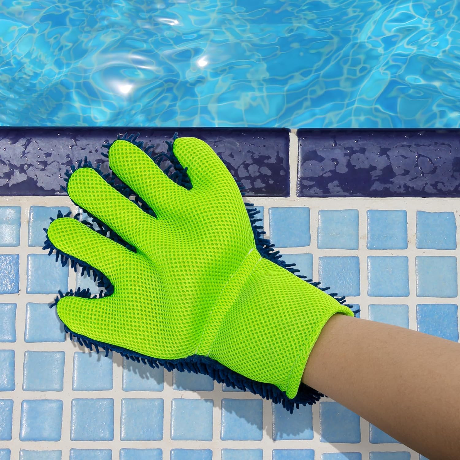 4 Pcs Pool Cleaning Scrubbing Mitt, Swimming Pool and Spa Cleaning Mitt, Pools H