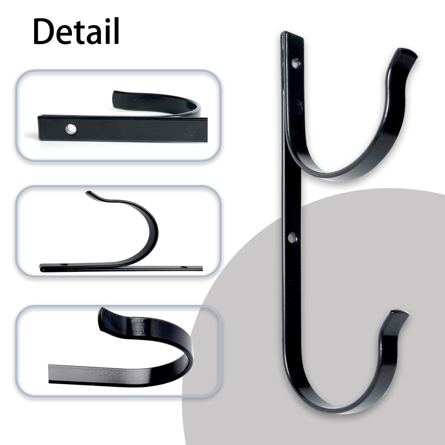 2 Pcs Set Pool Pole Hangers Heavy Duty Black Aluminium Holder with Screws Per…