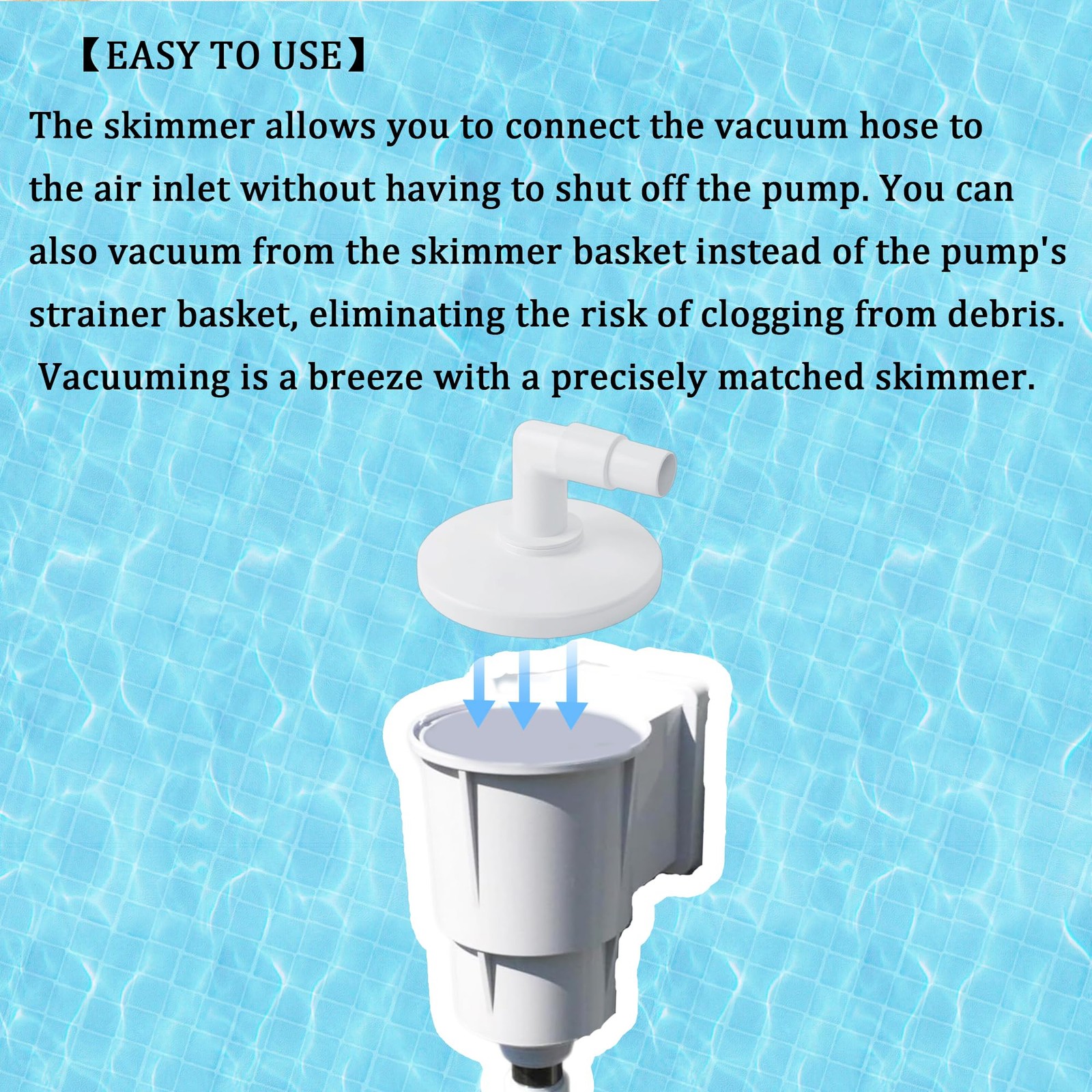 6&Prime; Pool Skimmer Vacuum Plate for AboveGround Pools with Hose Adapter