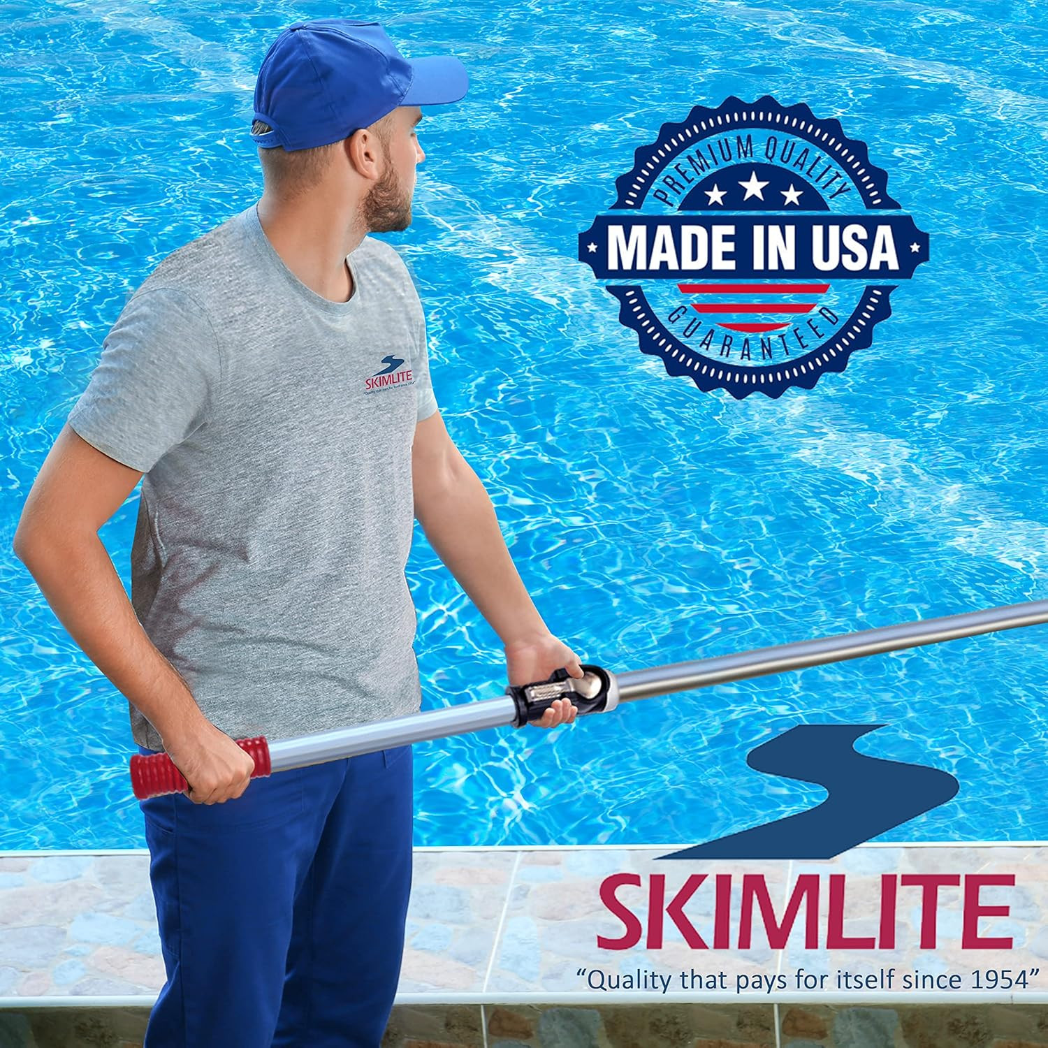 SKIMLITE MANUFACTURING Snaplite Telescopic Pool Pole 12 Ft Adjustable Cleaning P