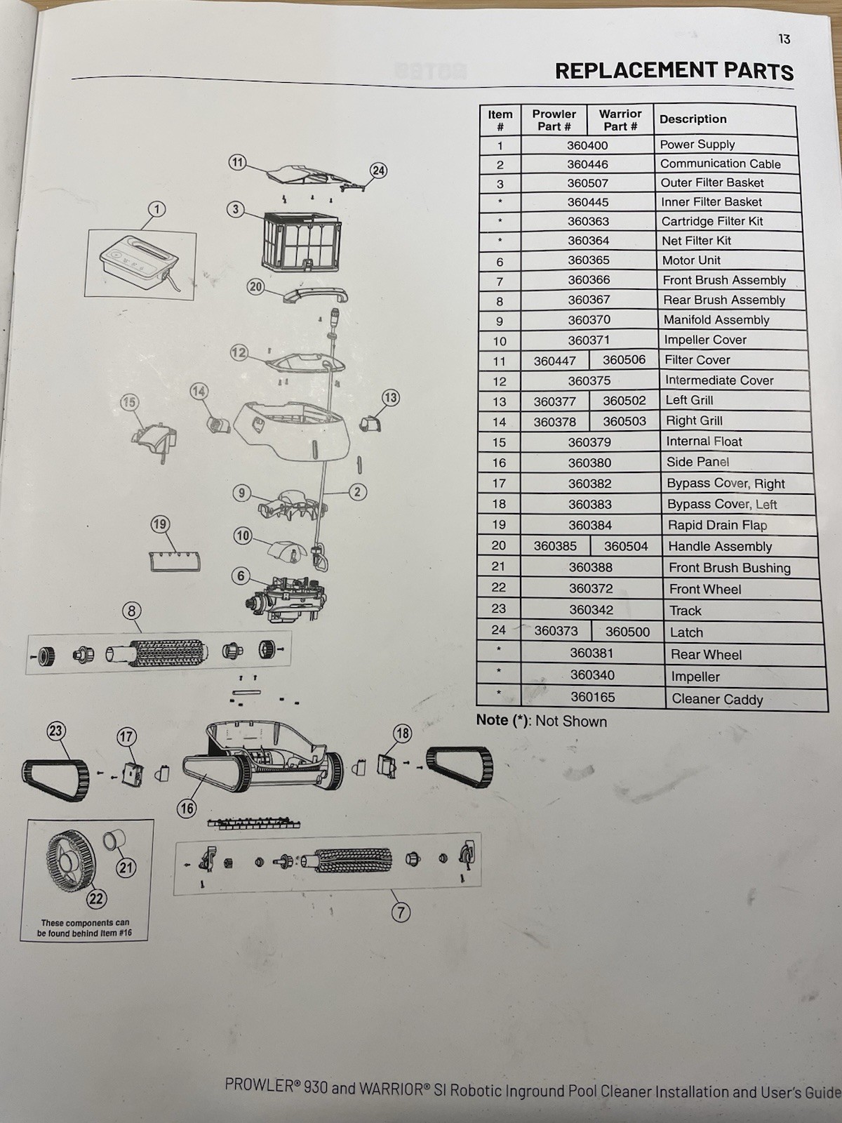 Pentair – Right Grill 360378 360503 – Warrior SE/SI – Prowler 920/930