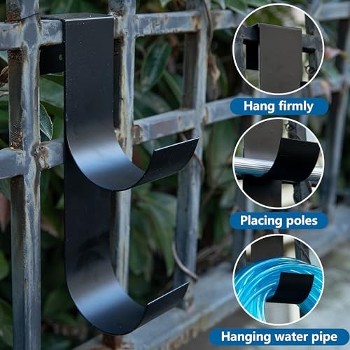 codree Pcs Pool Fence Hooks for Pool Equipment, Black Heavy Duty 4 Black-4